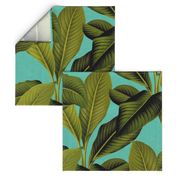 Palm In Palm ~ Tropical Blue Linen