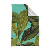 Palm In Palm ~ Tropical Blue Linen