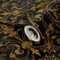 Renaissance Embroidery ~ Encrusted Gilt Thread on Black