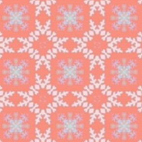 Snowflakes Rosy Background for Penguins