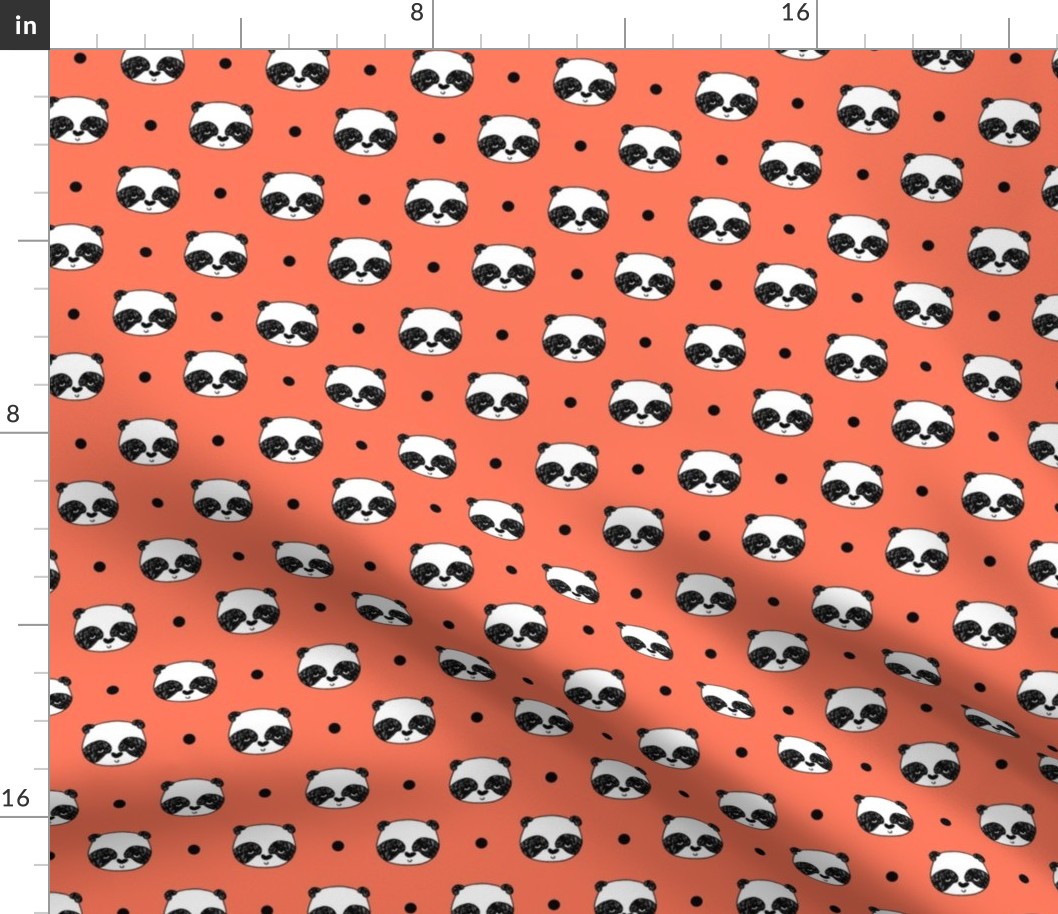 panda // coral panda cute pandas fabric best nursery fabric cute kawaii illustration for panda design andrea lauren fabric