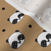 panda // tan panda fabric cute panda head fabric scandi nursery illustration