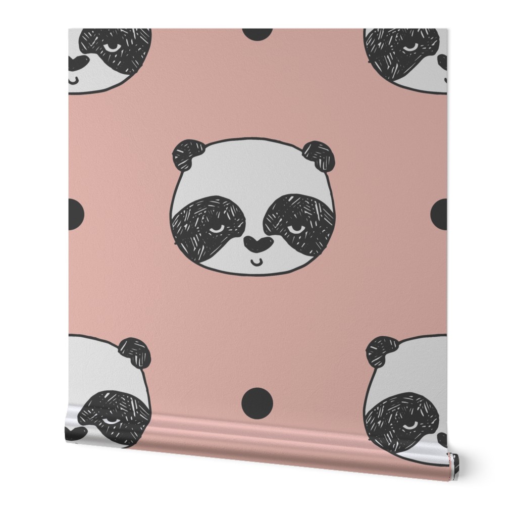 panda // pink baby nursery panda fabric cute illustration kawaii pandas design