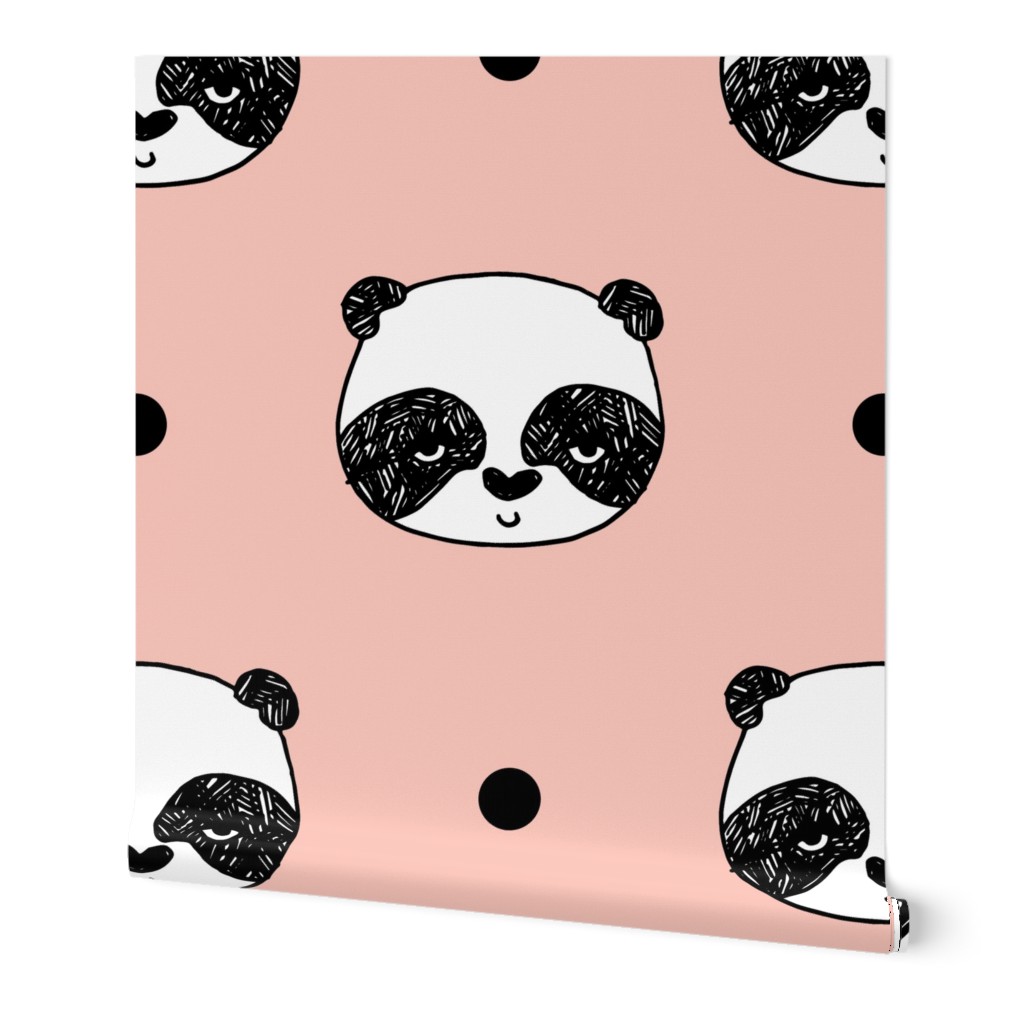 panda // pink baby nursery panda fabric cute illustration kawaii pandas design