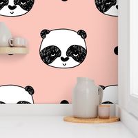 panda // pink baby nursery panda fabric cute illustration kawaii pandas design