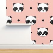 panda // pink baby nursery panda fabric cute illustration kawaii pandas design