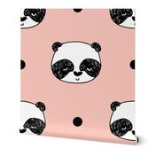 panda // pink baby nursery panda fabric cute illustration kawaii pandas design