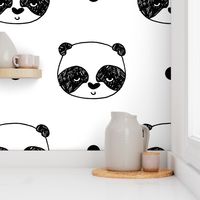 panda // black and white scandi panda bear cute illustration nursery baby cute pandas andrea lauren fabric