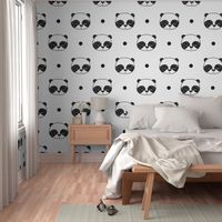 panda // black and white scandi panda bear cute illustration nursery baby cute pandas andrea lauren fabric