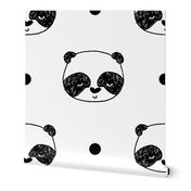 panda // black and white scandi panda bear cute illustration nursery baby cute pandas andrea lauren fabric