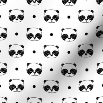 panda // black and white scandi panda bear cute illustration nursery baby cute pandas andrea lauren fabric