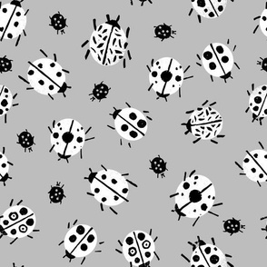 Ladybugs - Slate Background by Andrea Lauren