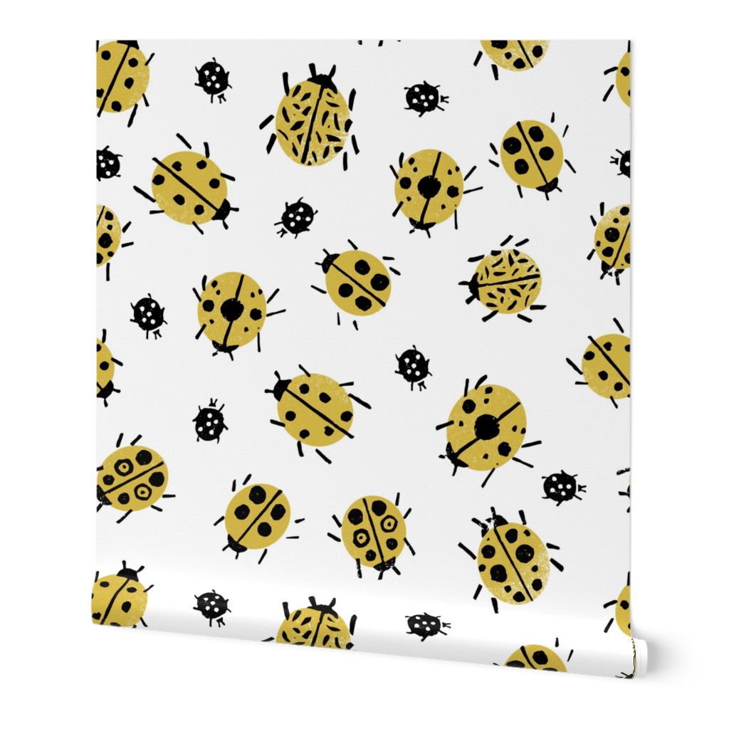 Ladybugs - Mustard/White by Andrea Lauren