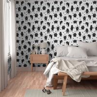monsters // black and white kids room nursery funny quirky cute monsters for kids fabrics