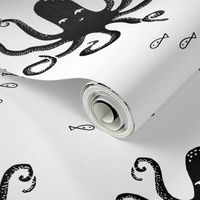 Octopus - Black and White by Andrea Lauren