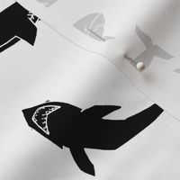 sharks // black and white shark print kids room boys black and white shark week sharks fabric shark fabric by andrea lauren