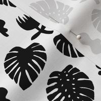 Tropical Leaves - Black and White by Andrea Lauren