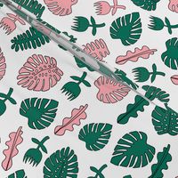 Tropical Leaves - Pink and Green by Andrea Lauren