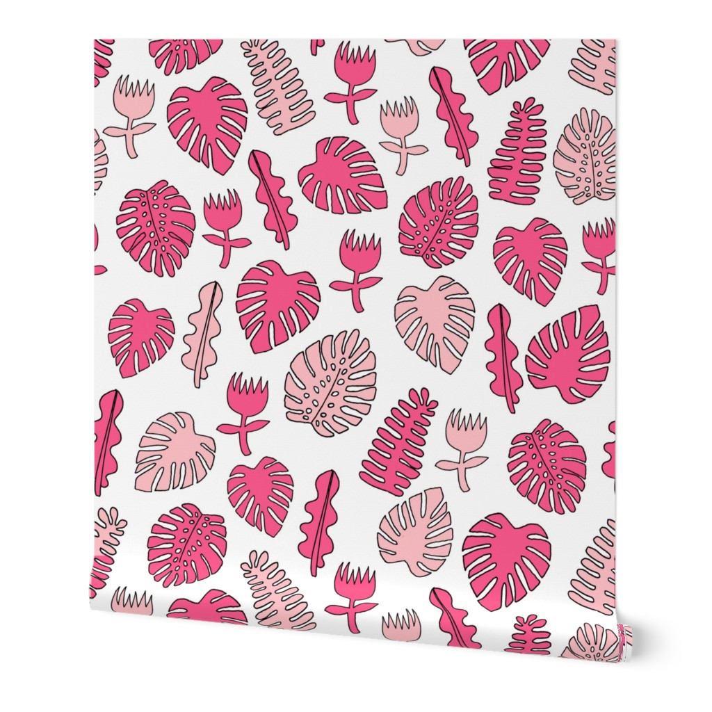 Tropical Leaves - Pink by Andrea Lauren