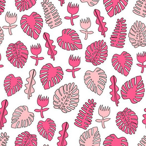 Tropical Leaves - Pink by Andrea Lauren