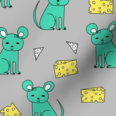 Mouse & Cheese - Light Jade/Maize Yellow by Andrea Lauren