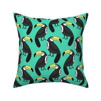 toucans // toucan fabric bright green summer bird tropical toucan print