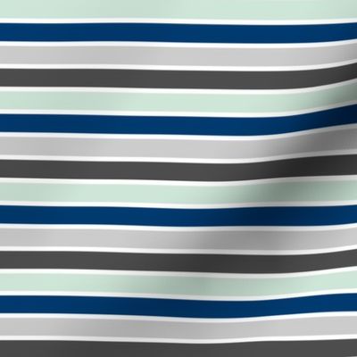 Mint Navy Gray Stripes