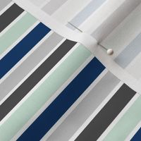 Mint Navy Gray Stripes