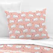 Elephant - Pale Pink/White by Andrea Lauren