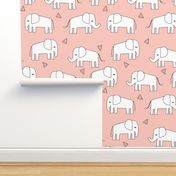 Elephant - Pale Pink/White by Andrea Lauren