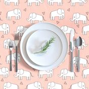 Elephant - Pale Pink/White by Andrea Lauren