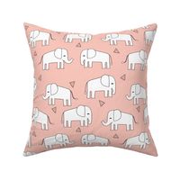 Elephant - Pale Pink/White by Andrea Lauren