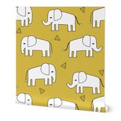 Elephant - Mustard/White by Andrea Lauren