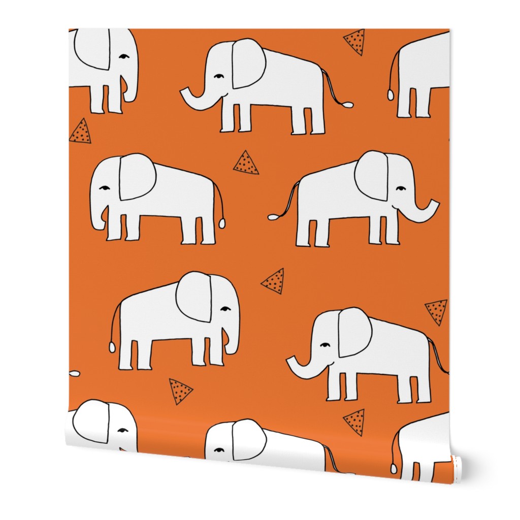 Elephant - Orange/White by Andrea Lauren