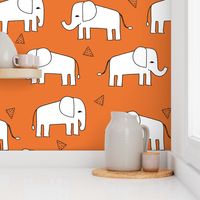 Elephant - Orange/White by Andrea Lauren