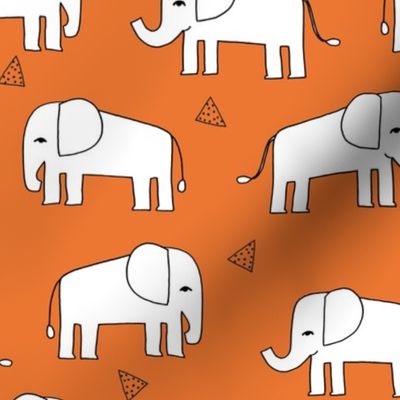 Elephant - Orange/White by Andrea Lauren