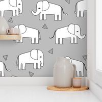 Elephant - Slate/White by Andrea Lauren