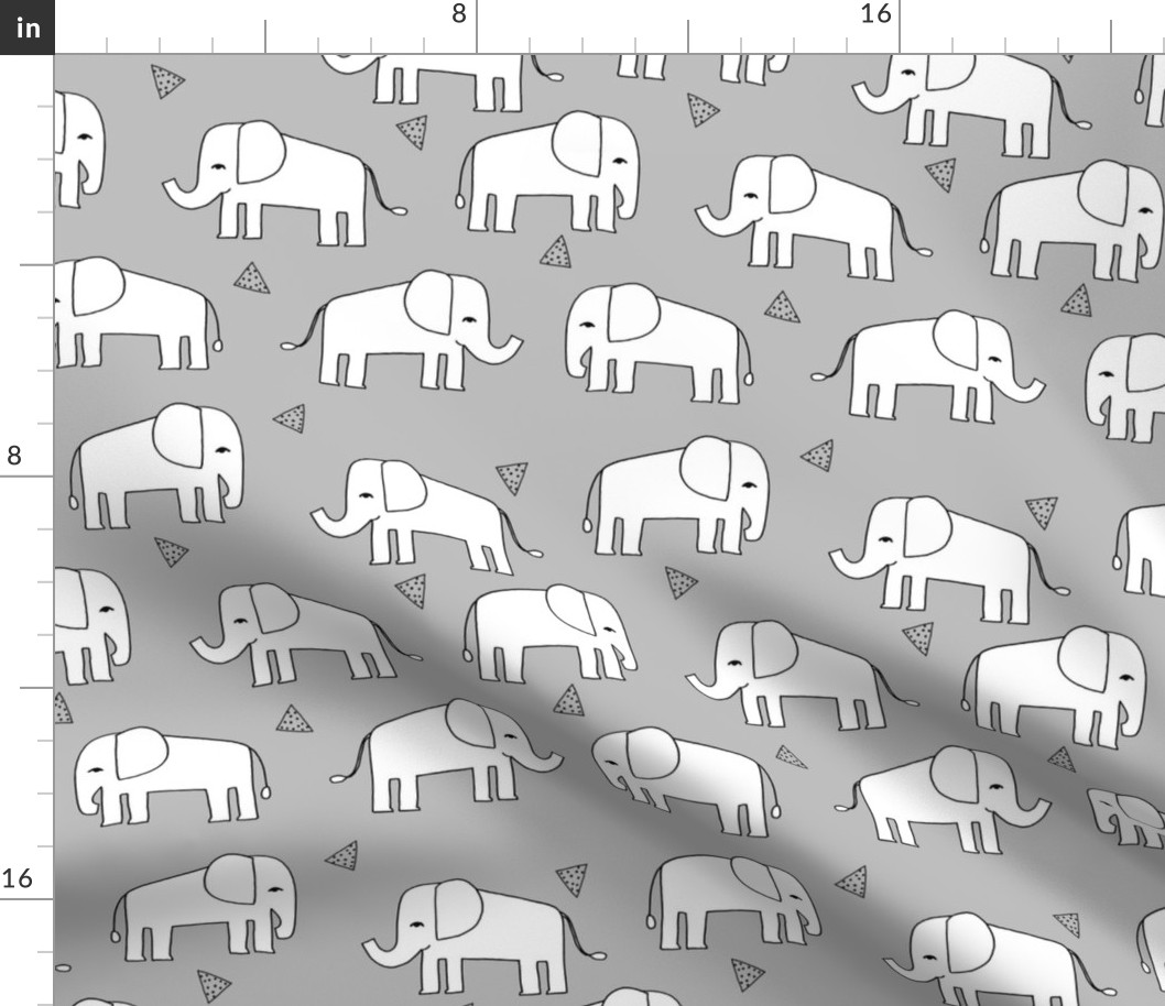 Elephant - Slate/White by Andrea Lauren