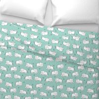 Elephant - Pale Turquoise/White by Andrea Lauren