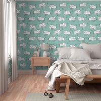 Elephant - Pale Turquoise/White by Andrea Lauren