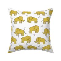 Elephant - Mustard/White by Andrea Lauren