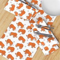 Elephants - Orange/White by Andrea Lauren