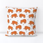 Elephants - Orange/White by Andrea Lauren