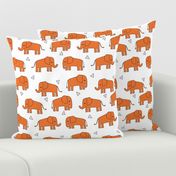 Elephants - Orange/White by Andrea Lauren