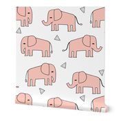Elephant - Pale Pink by Andrea Lauren 