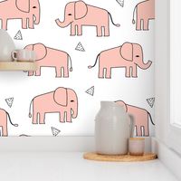 Elephant - Pale Pink by Andrea Lauren 