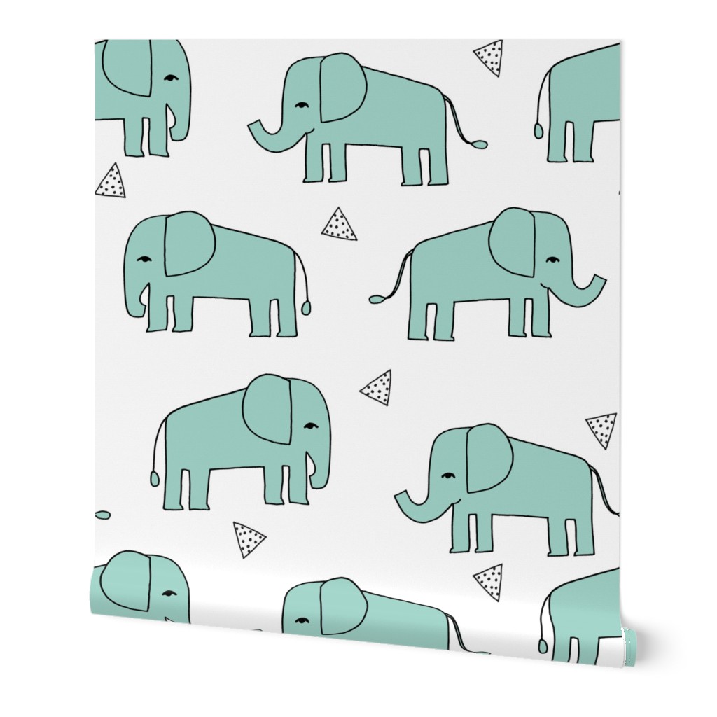 Elephant - Pale Turquoise by Andrea Lauren