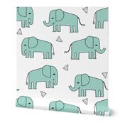 Elephant - Pale Turquoise by Andrea Lauren