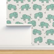 Elephant - Pale Turquoise by Andrea Lauren