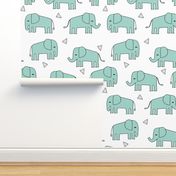 Elephant - Pale Turquoise by Andrea Lauren